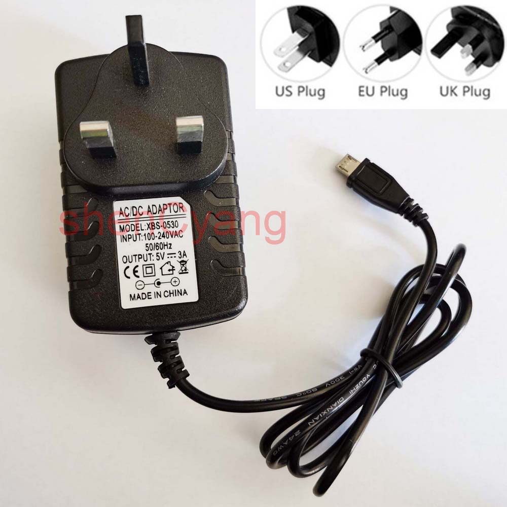 AC Power Adapter DC 5V 3A Micro USB Charger Supply For Raspberry Pi ...