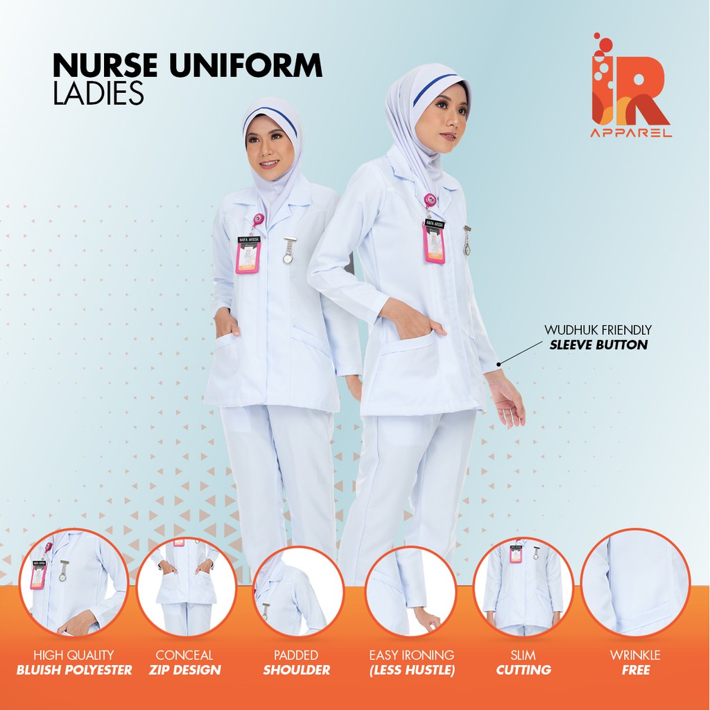 [ FEMALE ] NURSE UNIFORM / PAKAIAN JURURAWAT IR APPAREL Shopee Malaysia