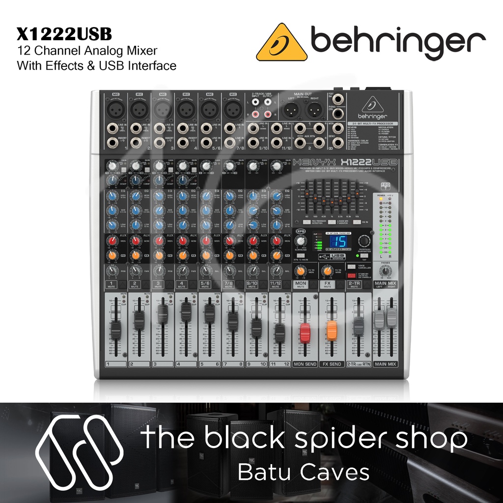 Behringer Mixer XENYX X1222USB 12 Channel Mixer with Effects and USB