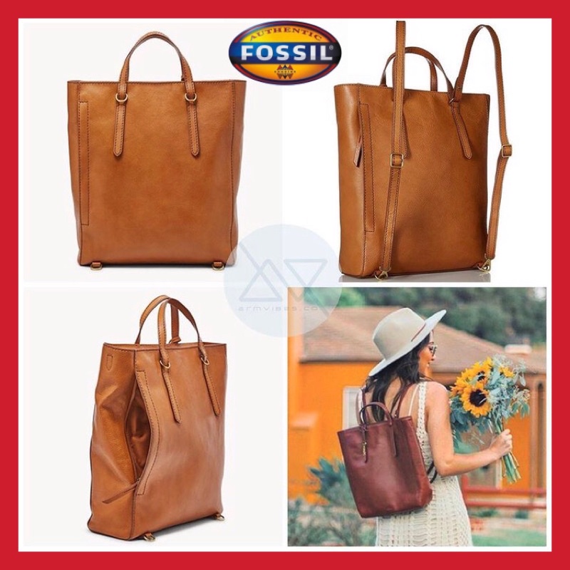 Original Fossil Camilla Convertible Backpack Large Leather Handbag Beg Tangan Kulit Shopee Malaysia