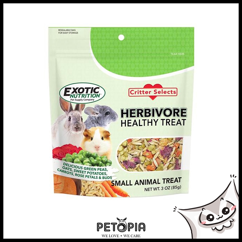 View of Exotic Nutrition Critter Selects Herbivore Treat [85g] | PETOPIA Rabbit ...