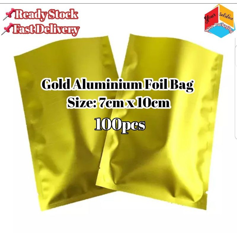 Ready Stock Gold Aluminium Foil Bag 100pcs Shopee Malaysia