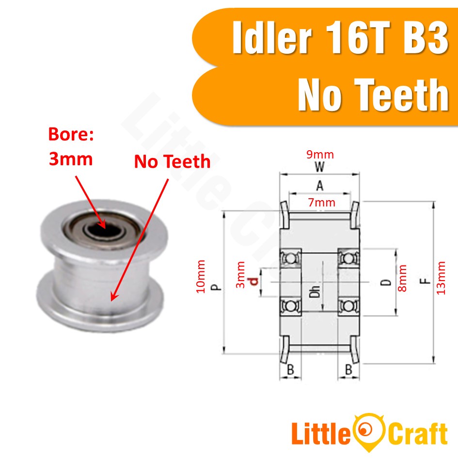GT2 2GT Timing Pulley Idler Timing Pulley 16 20 30 36 40 60 Teeth Bore