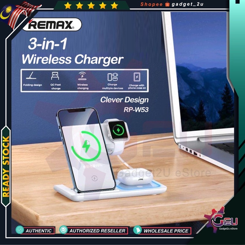 Original Remax RP-W53 3-in-1 15W Fast Charging Wireless Charger for ...