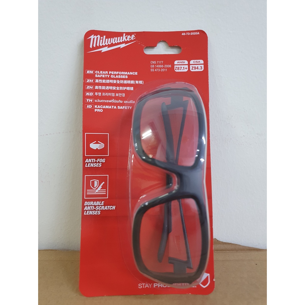 Original Milwaukee Clear High Performance Safety Glasses Model A Shopee Malaysia