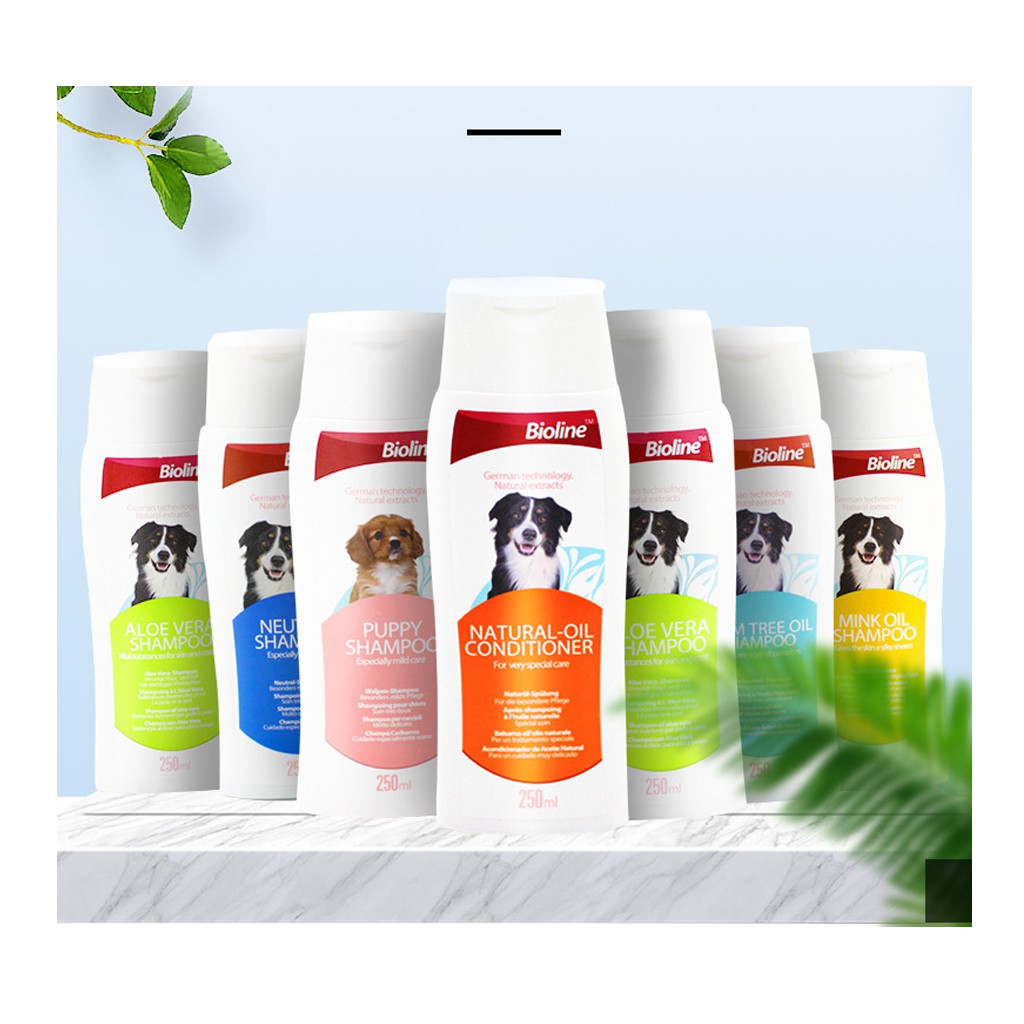 BIOLINE PET SHAMPOO 250ML Bioline Dog Shampoo Aloe Vera / Neem Tree Oil