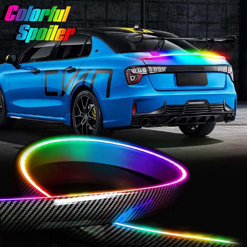 1.25M Universal Car LED RGB Tail Light Strip Colorful Rear Spoiler