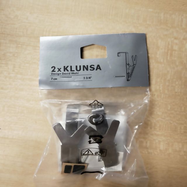 IKEA Klunsa Cabinet Door Clip Hanger kitchen Towel Stainless Steel