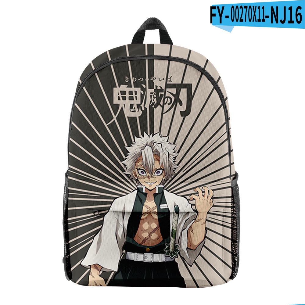 Nezuko Zenitsu Backpack Tanjiro School Bags Obanai Sabito Travel Bags with Large Capacity