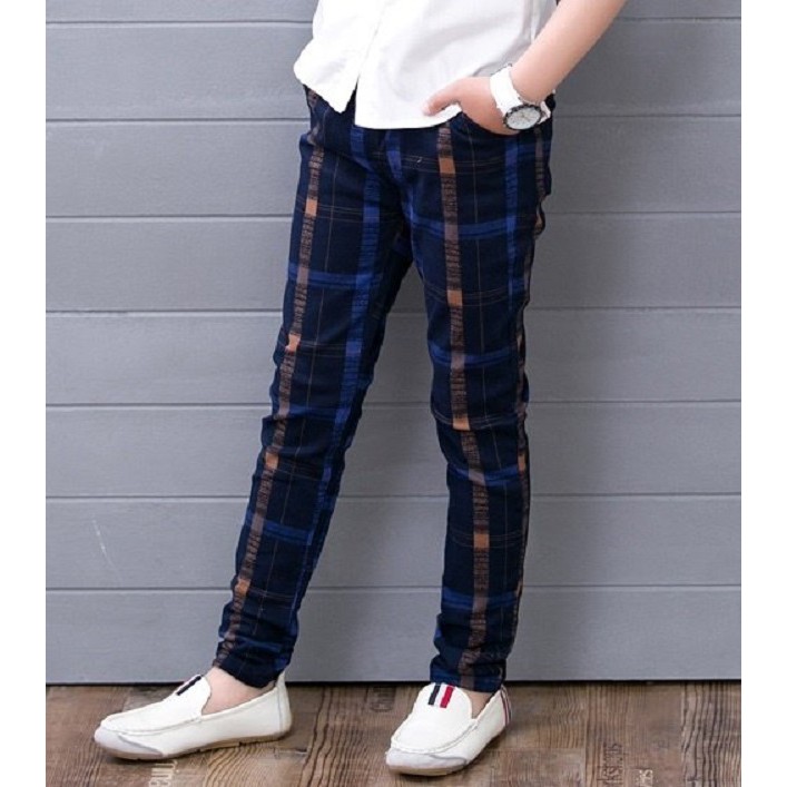 Boys checked hot sale pants