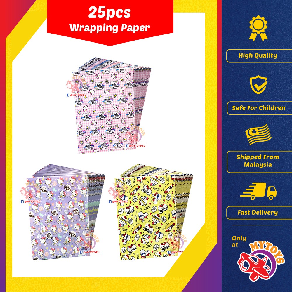 Wrapping Paper Hello Kitty Birthday 25pcs Wholesale Gift Wrapper ...