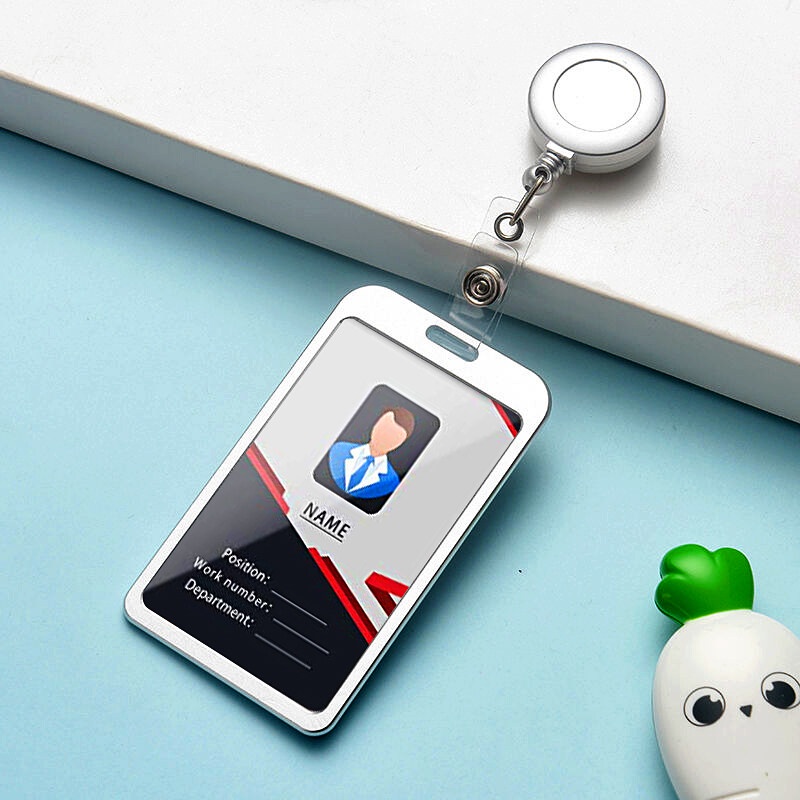 2024 Aluminum Alloy Card Holder with ABS Retractable Badge Reel Pull ID ...
