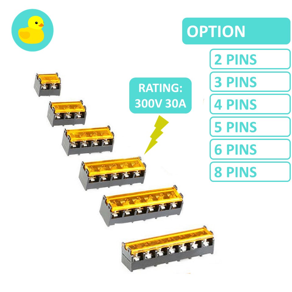 HB9500 2P 10P PCB Barrier Terminal Block With Cover 300V 30A 9.5mm Pitch Shopee Malaysia