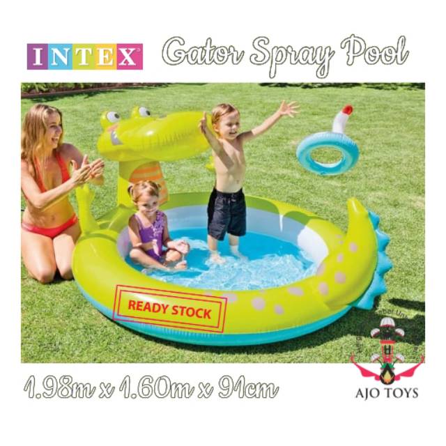 Rubber Swimming pool With intex gator Spray pool Fountain Shopee Malaysia