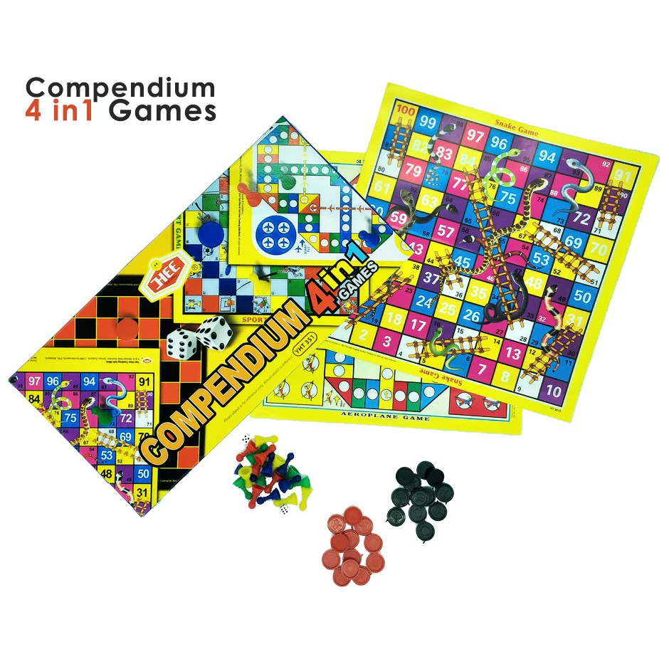 4 in 1 Compendium of Multiplayer Board Games (Snake / Draught / Aeroplane /  Sport) - 4 Types of Games in 1 Set | Shopee Malaysia