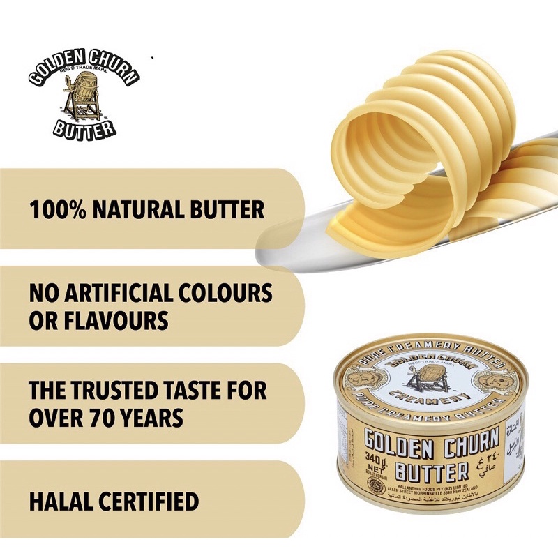 Golden Churn Pure Creamery Butter 340g 金桶牛油| Shopee Malaysia