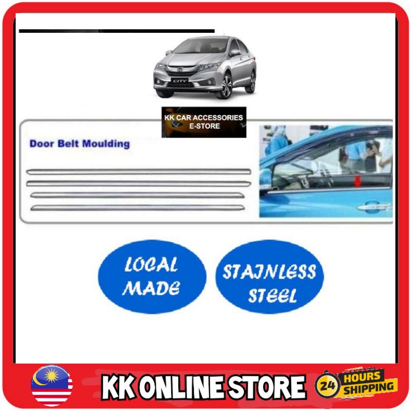 Honda City 2014 Chrome Window Trim/Lining/Door Belt Moulding Shopee