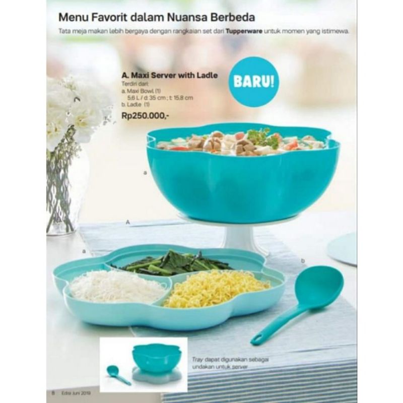 Maxi server with ladle chip n dip tupperware fruit soup container ...