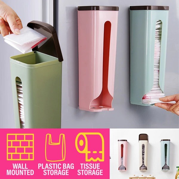 Feeton_homeware Vertical Kitchen Garbage Plastic and Tissue Wall ...