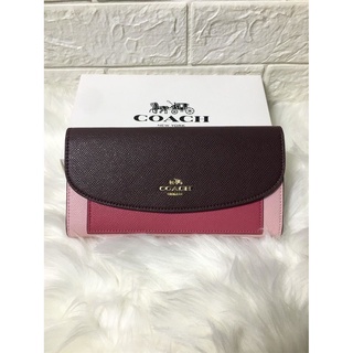 Coach F56492 Slim Envelope Wallet Geometric Colorblock Crossgrain