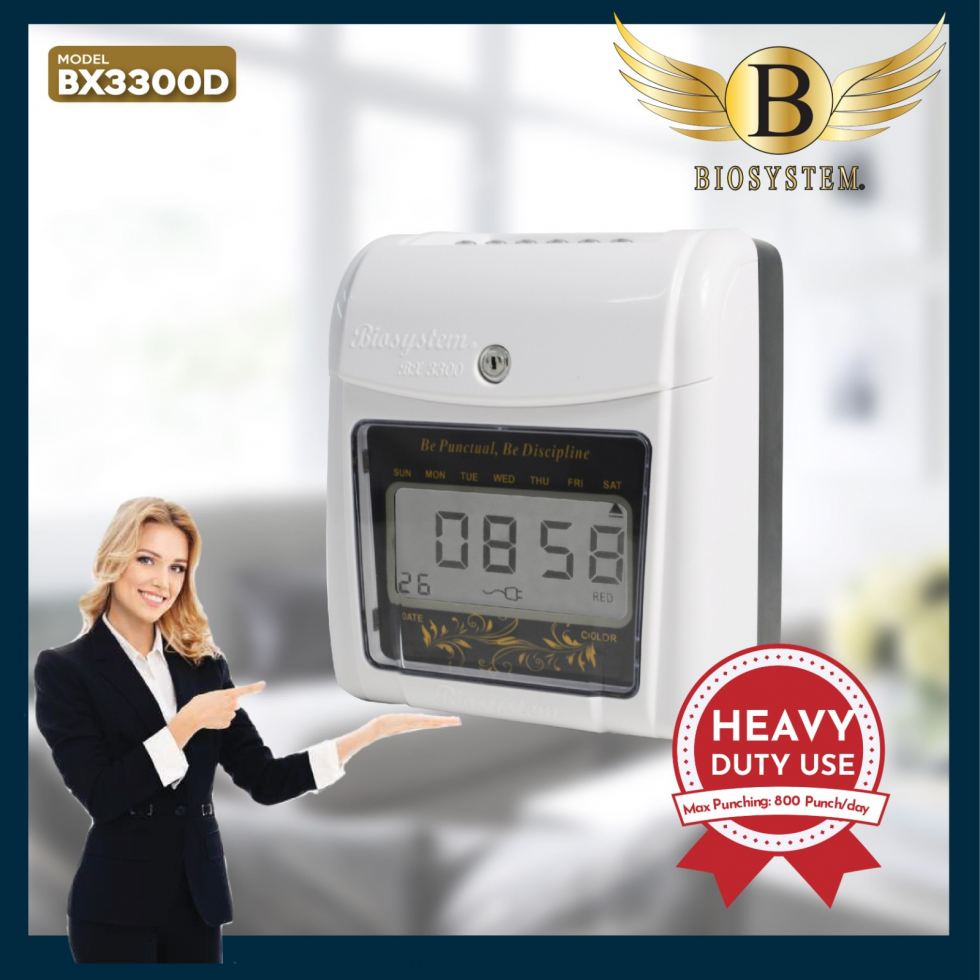 Time Recorder Digital Biosystem BX3300D Heavy Duty Punch Card Machine