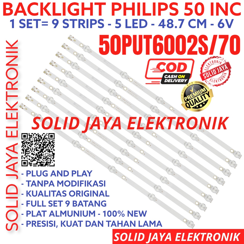 PHILIPS LED TV BACKLIGHT 50 INC 50PUT6002 50PUT6002S 70 50PUT BL 5K 6V ...