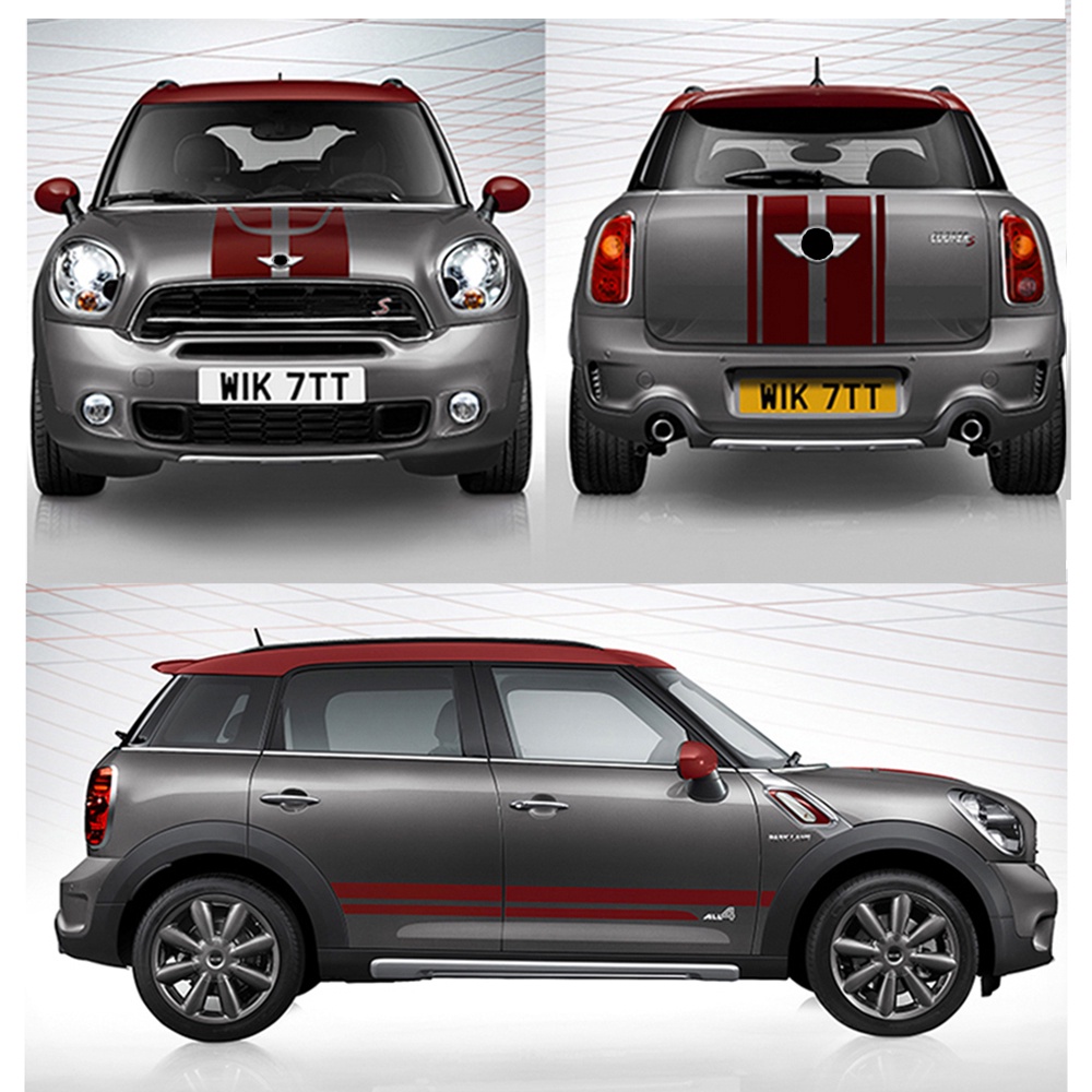 Front Hood Rear Trunk Sticker Bonnet Body Side Skirt Stripes Decals ...