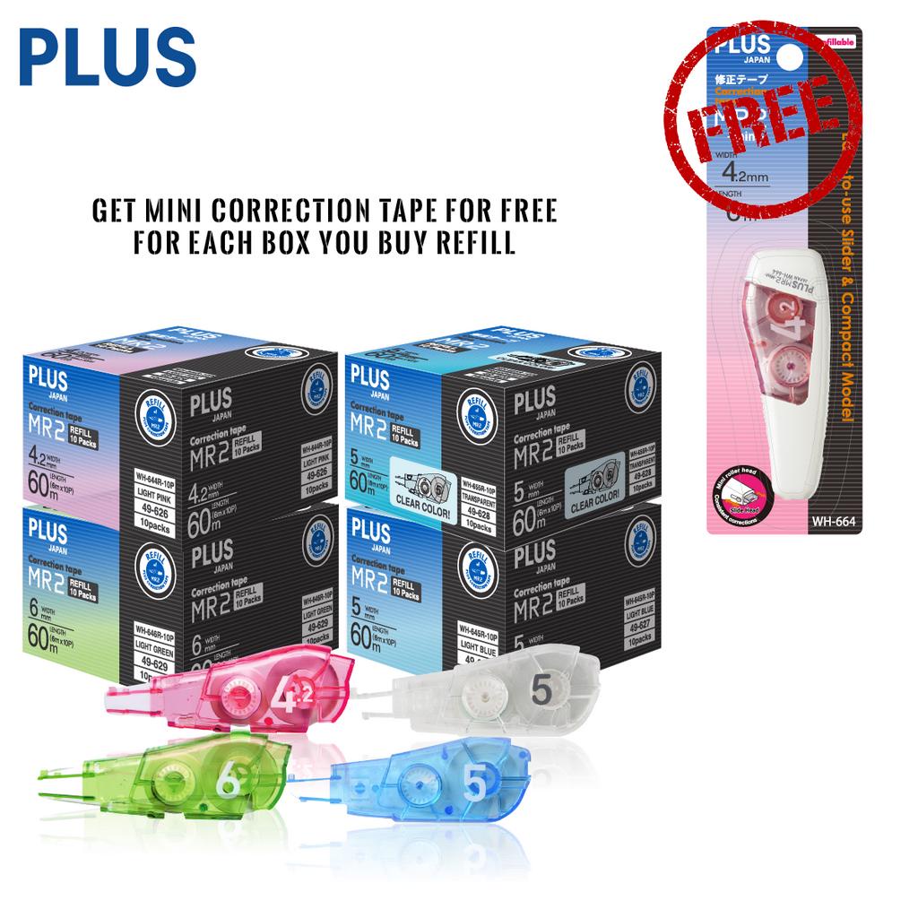 【PLUS】Whiper MR2 Correction Tape Refills 10 in 1 Shopee Malaysia