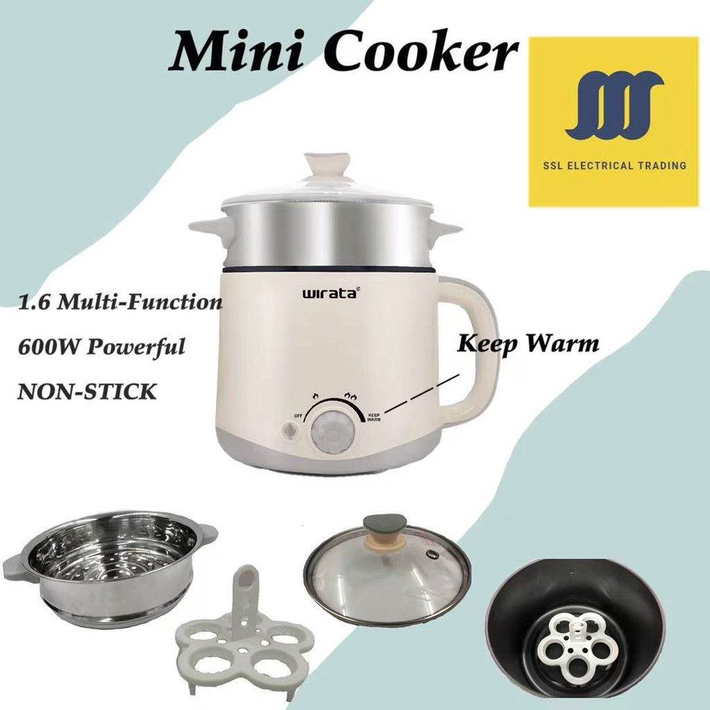 WIRATA 1.6L Mini Multi Function Electric Cooker MK 202A Shopee