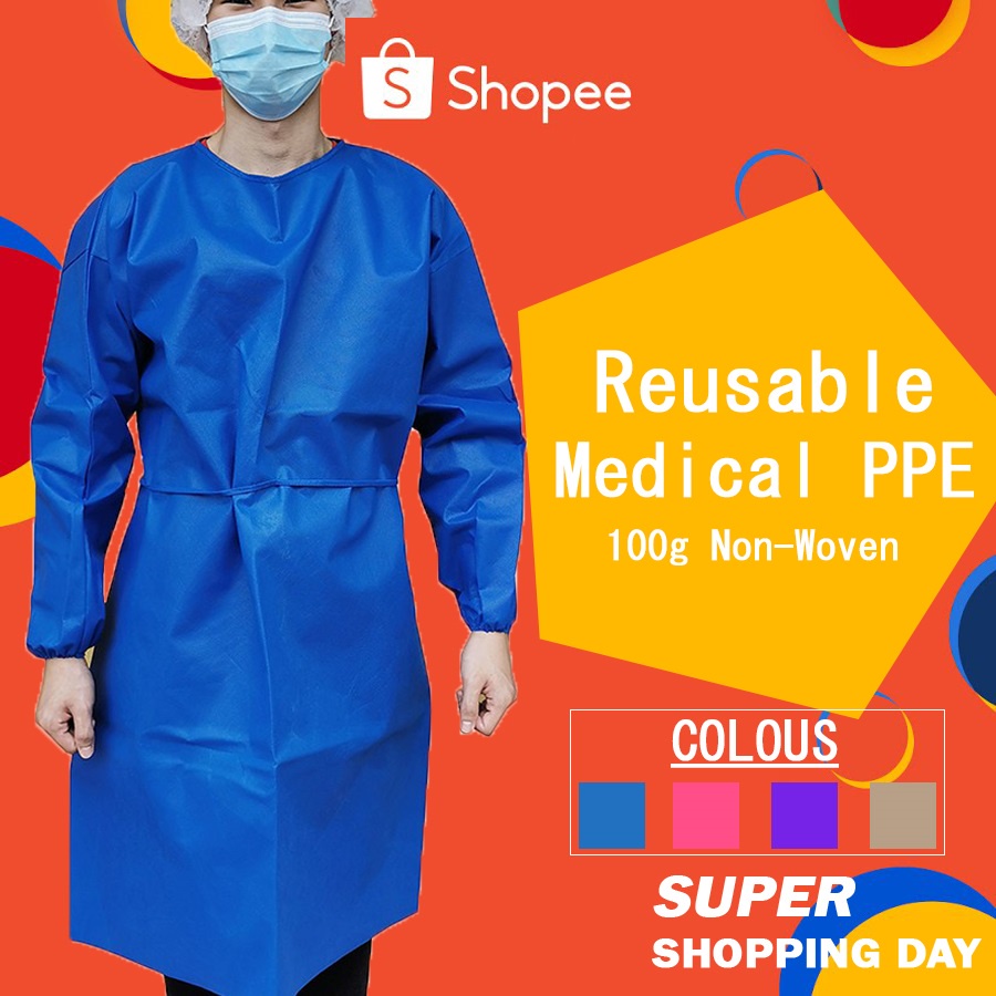 Reusable PPE Protective suit 100g Non-Woven Hydrophobic PPE Isolation ...