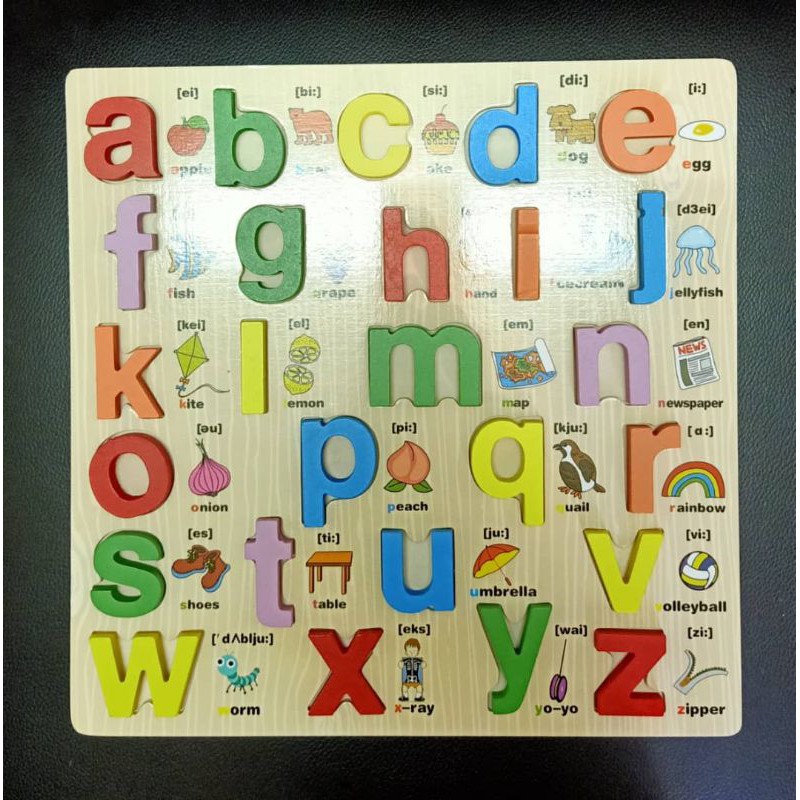 Learning ABC Wooden Alphabet Letters ABC Puzzle Education | Shopee Malaysia