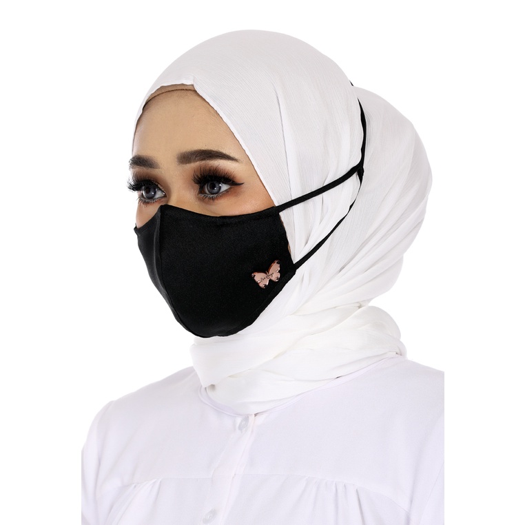 Premium Satin Silk Headloop Fabric Mask with String Extension and ...