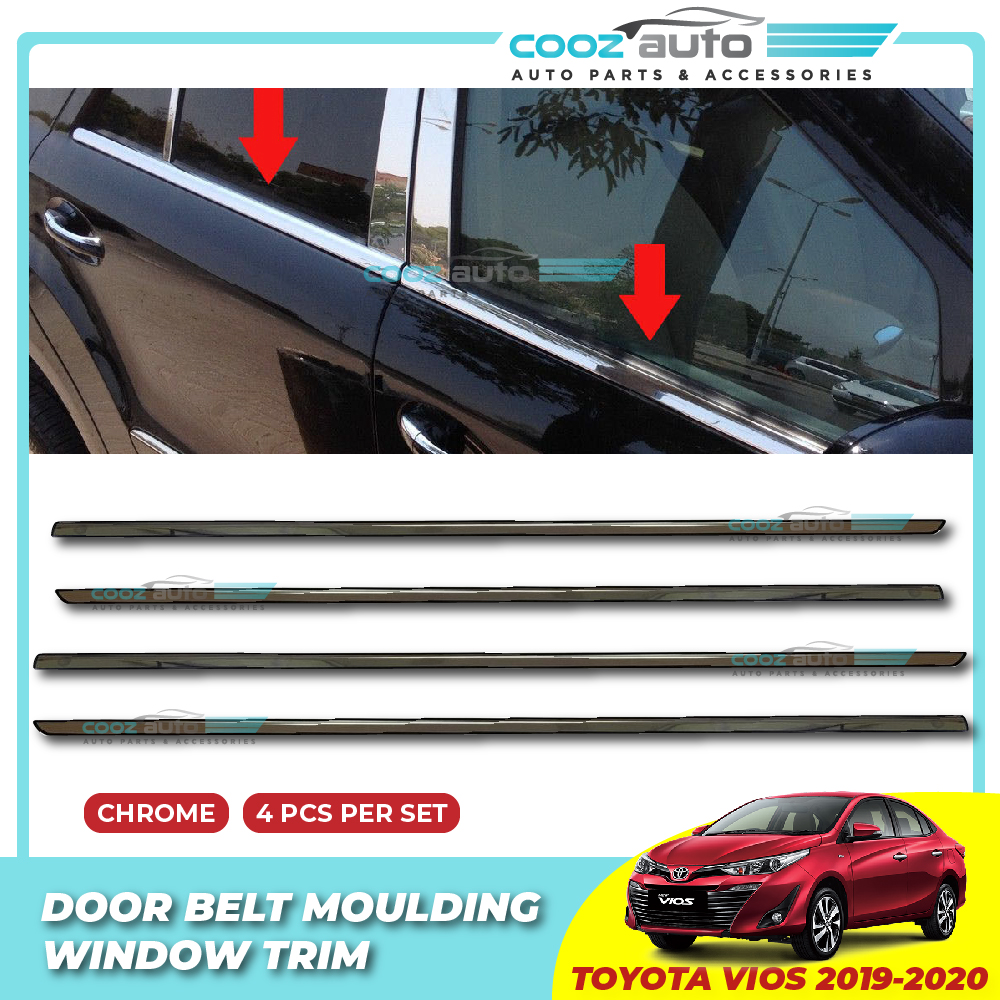 Toyota Vios 2019 2022 Window Trim Chrome Lining Door Belt