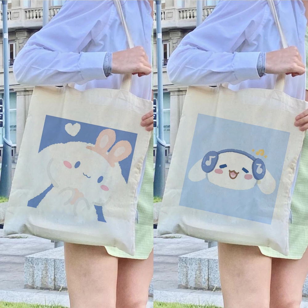 Cinnamoroll Cute Pattern Tote Bag Korean Fashion Shopping Bag Ladies Bags Cinnamoroll Bags No Zipper Shopee Malaysia