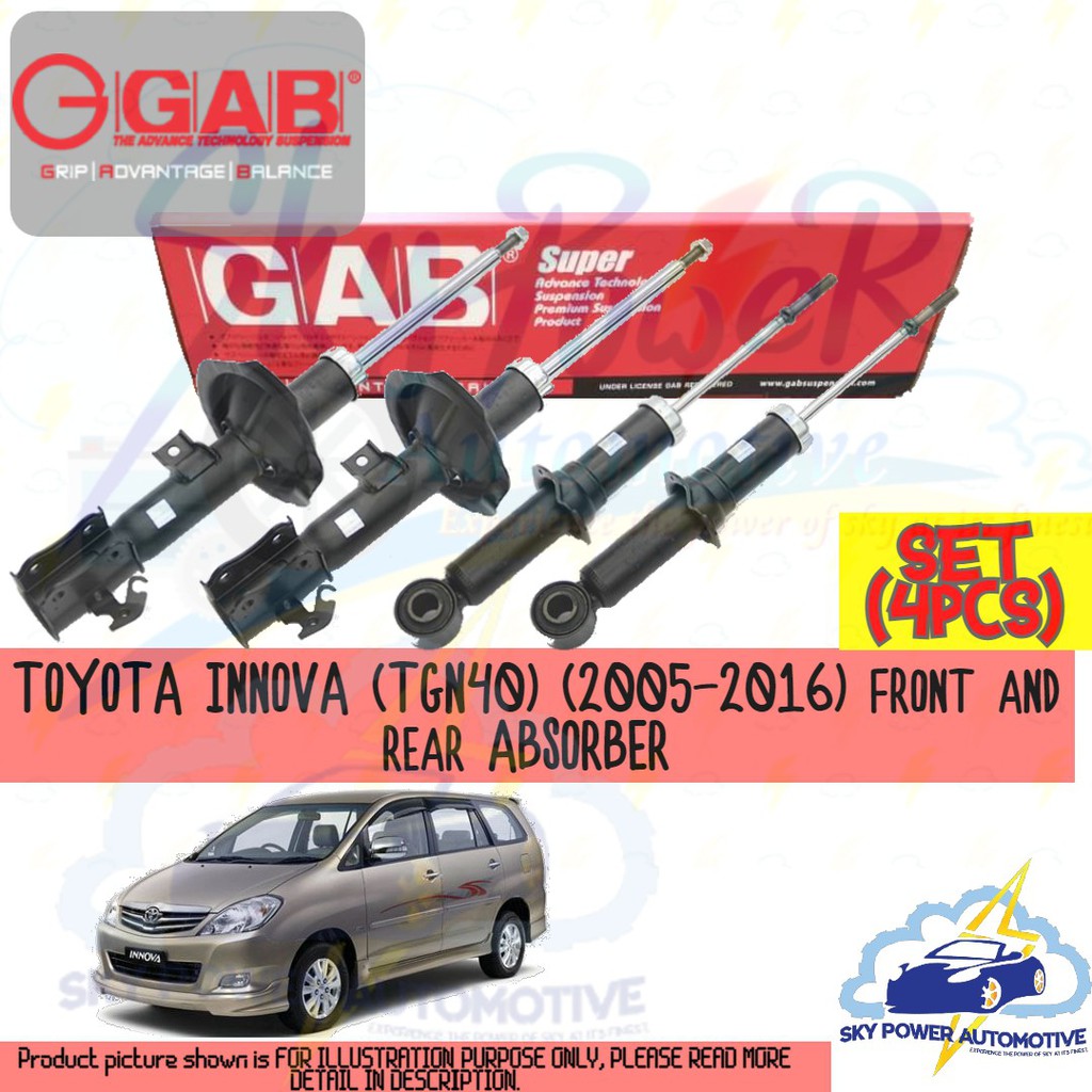 TOYOTA INNOVA (TGN40) (2005-2016) GAB SUPER GAS SHOCK ABSORBER (SET ...