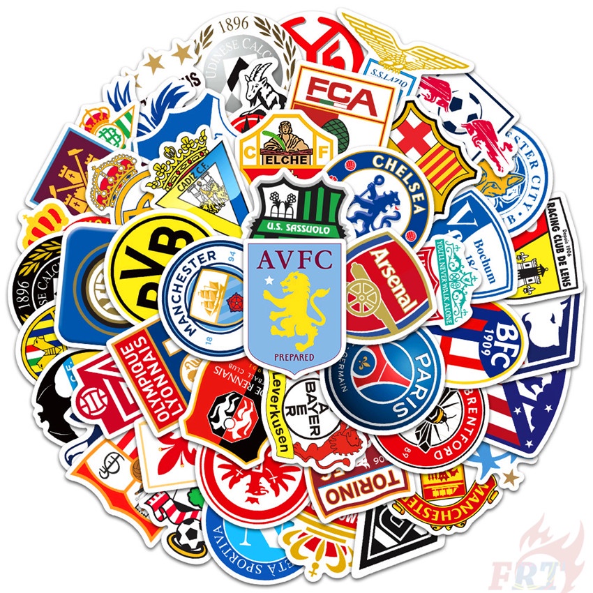 50Pcs/Set Football Club Logo Series 03 Stickers DIY Fashion Luggage ...