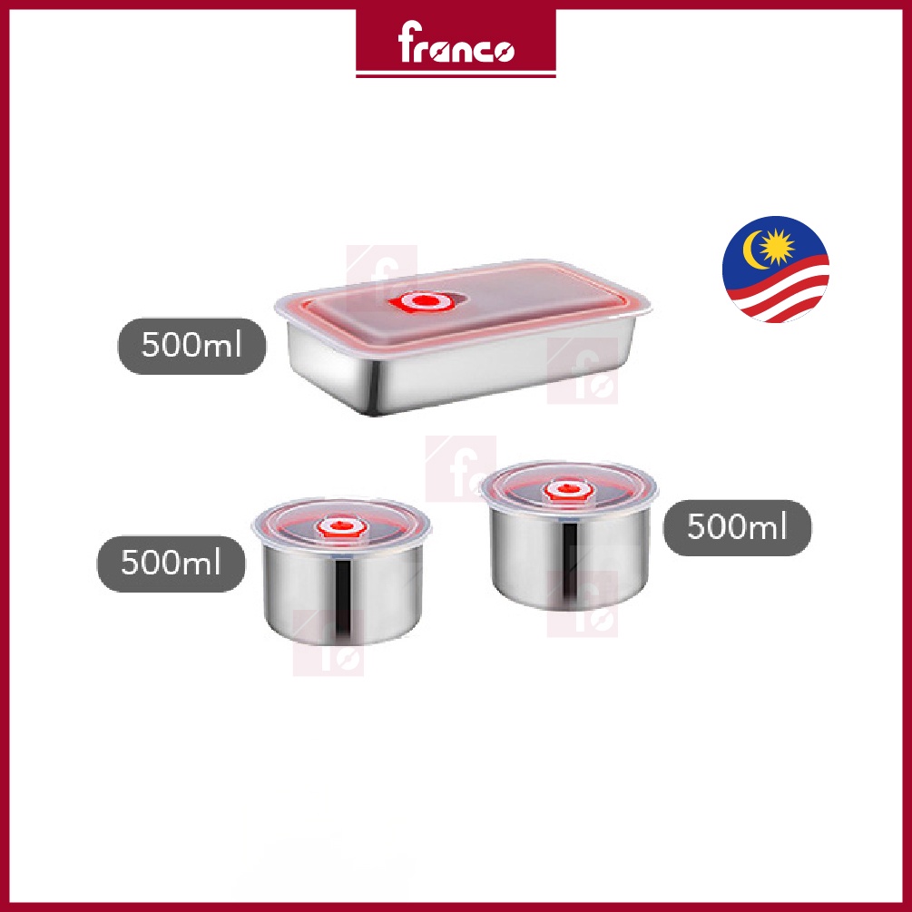 Lunch Box Container with Cover Stainless Steel 304 Round Rectangular