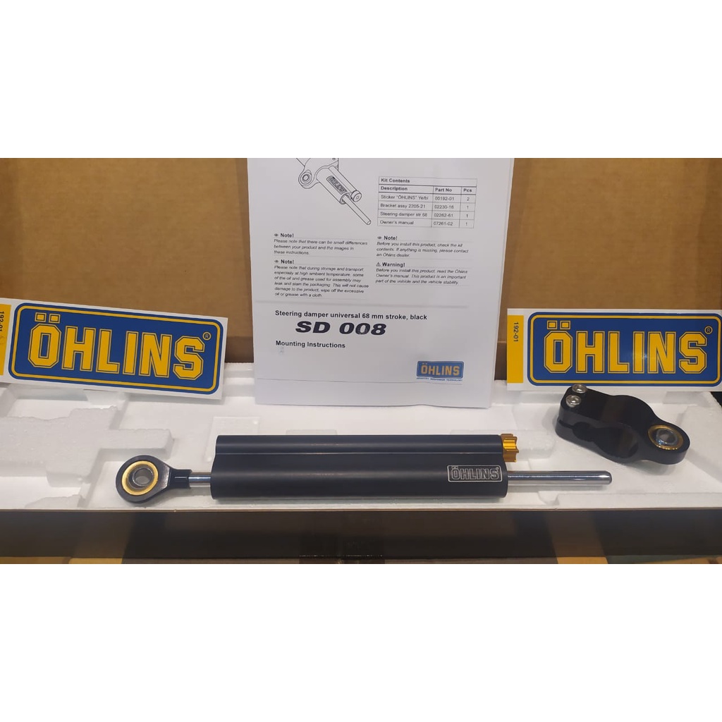 ORIGINAL OHLINS STEERING DAMPER BLACKLINE BLACK GOLD SD008 68MM