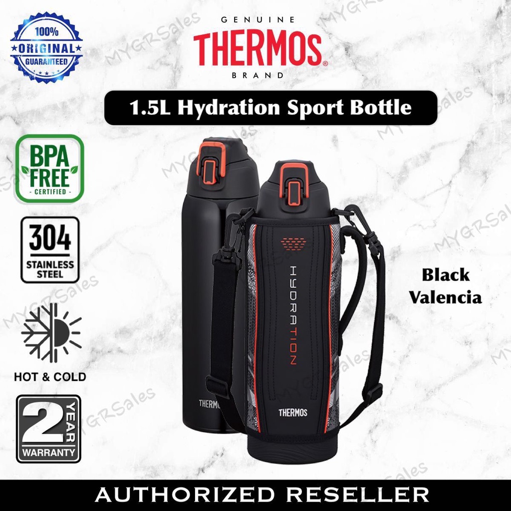 Thermos Genuine Vacuum Insulated Flask 1.5L Sport Hydration Bottle Drink &  Pouch