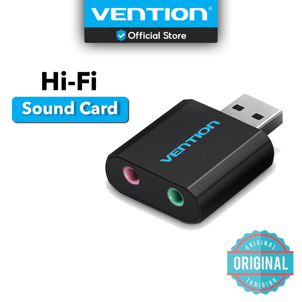 Vention External USB Sound Card 3.5mm AUX Mic Adapter Stereo Audio