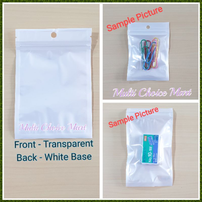 100pcs Zipper Bag / Packing Bag / Transparent White Plastic Bag