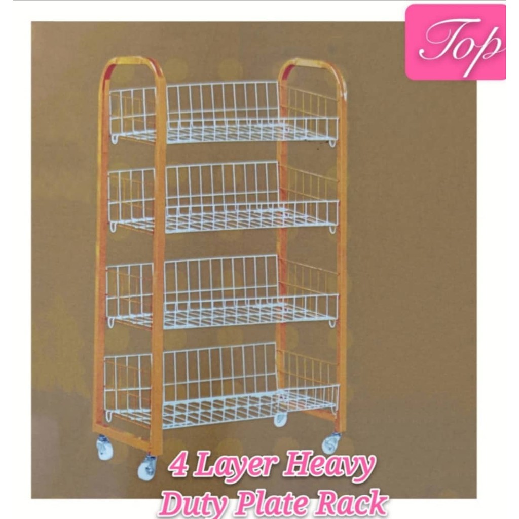 🔥HOT DEAL🔥READY STOCK🔥TOP CONVENIENT HEAVY DUTY PLATE RACK 4 LAYERS ...