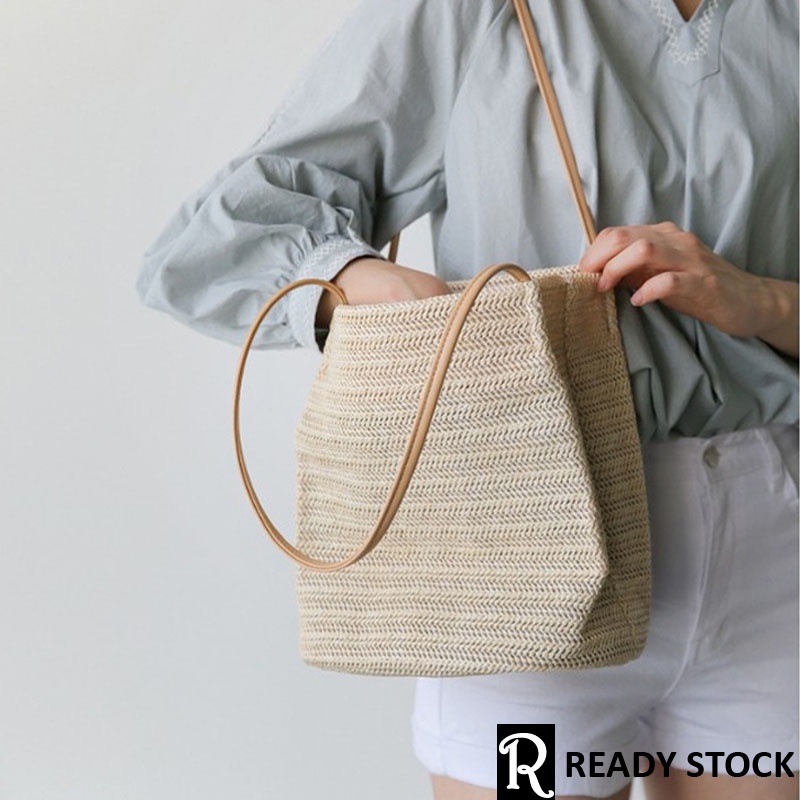 Summer Season Straw Woven Bag Rotan Bag Beg Casual Handbag Women Shoulder Bags