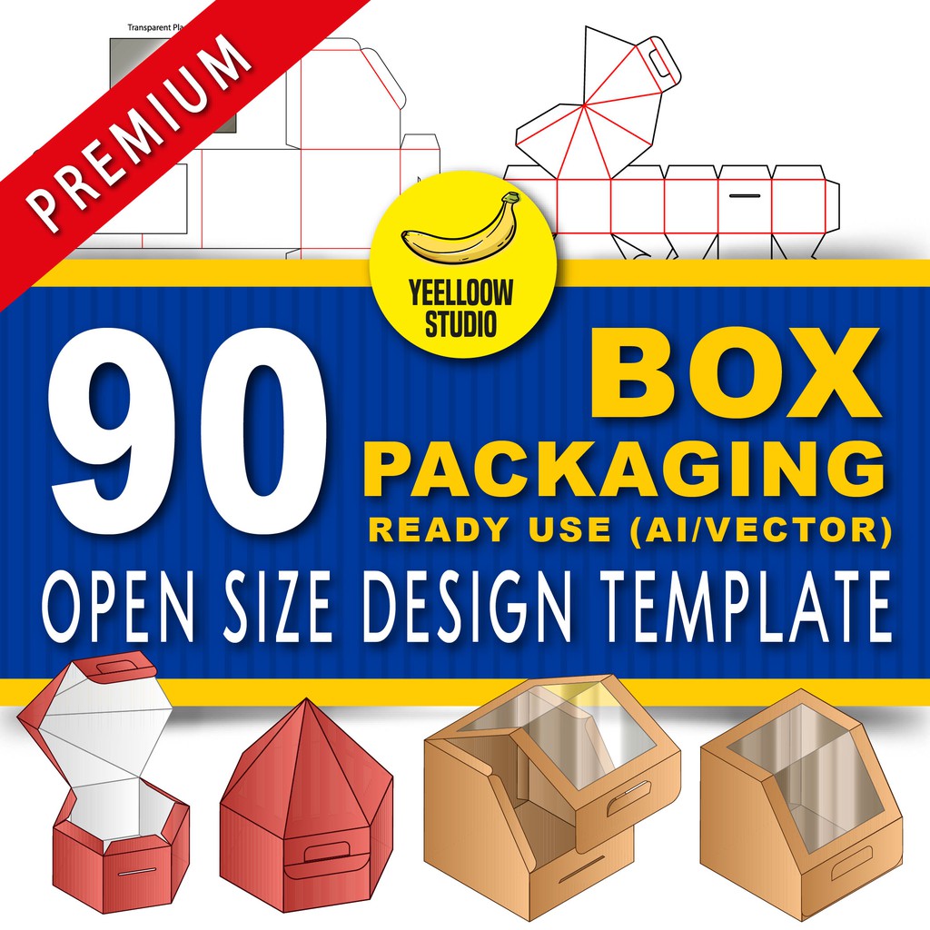 Box Packaging open size premium design template - ai/vector | Shopee ...