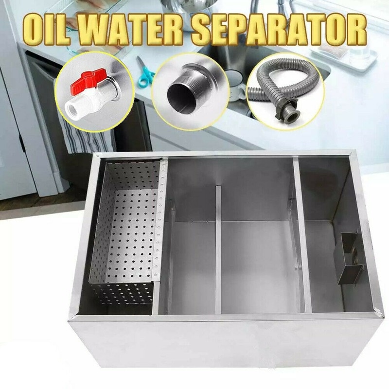 Beres Stainless Steel Grease Trap Perangkap Minyak Penapis Gris Interceptor  Oil Water Separator for Sink Dapur