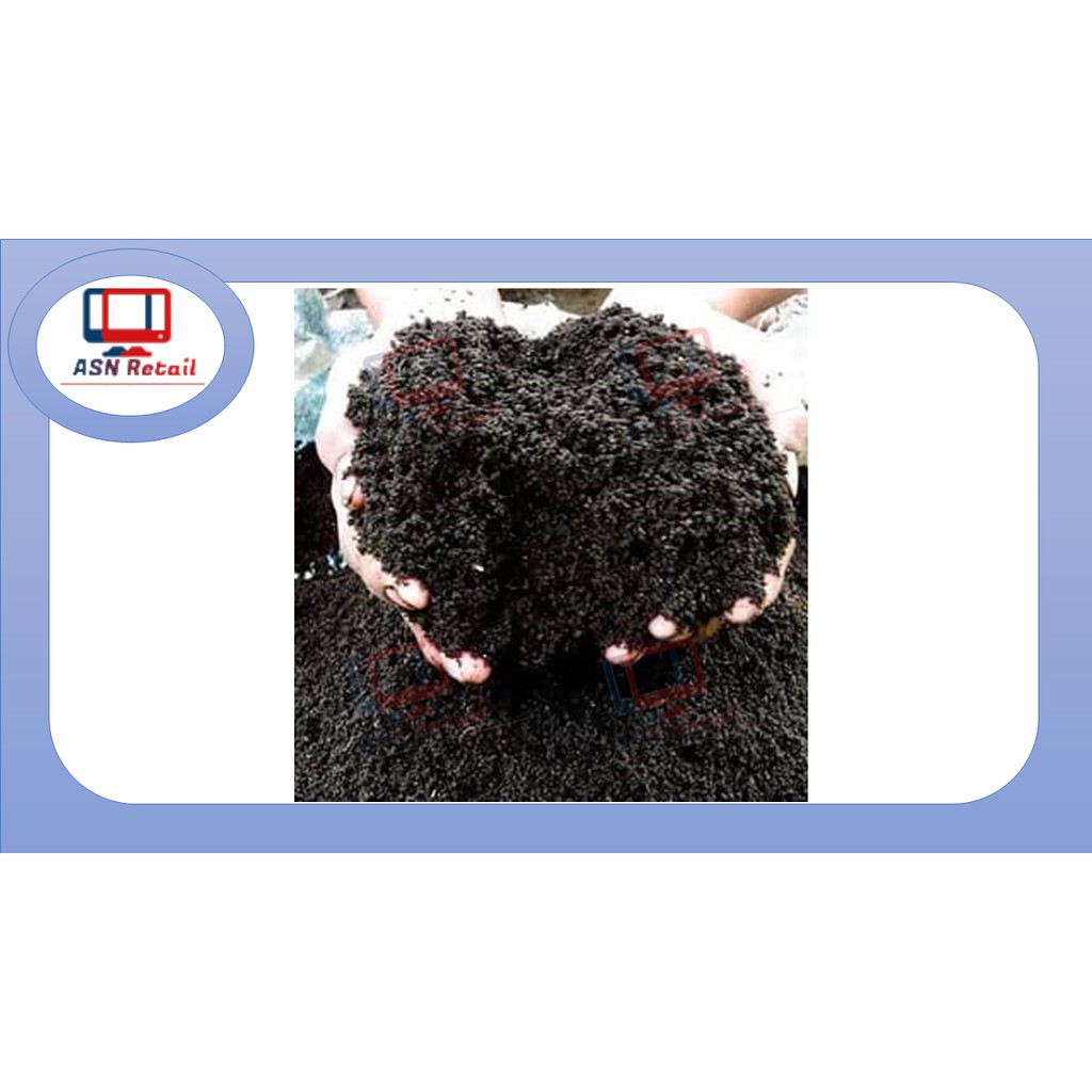 1KG (organic fertilizer/ baja organik) Vermicompost Wormcast 有机蚯蚓粪肥料 ...