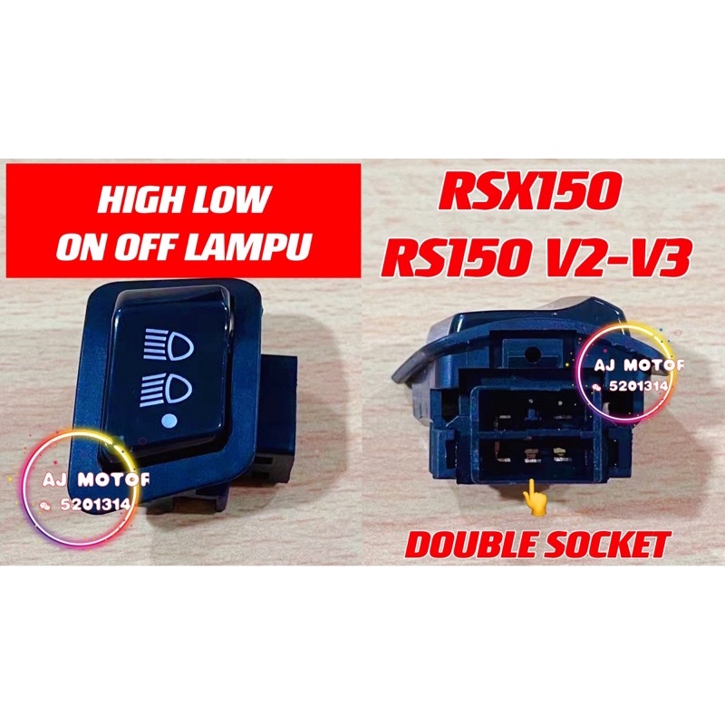 HONDA RSX150 RS150 V1 V2 V3 BUTTON SWITCH LAMPU ON OFF 3 STEP SUIS ...
