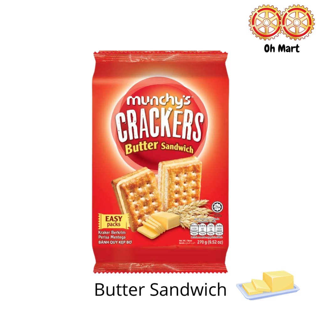 Munchy's Crackers Cream Cracker 300g / Wheat Cracker 276g / Choc
