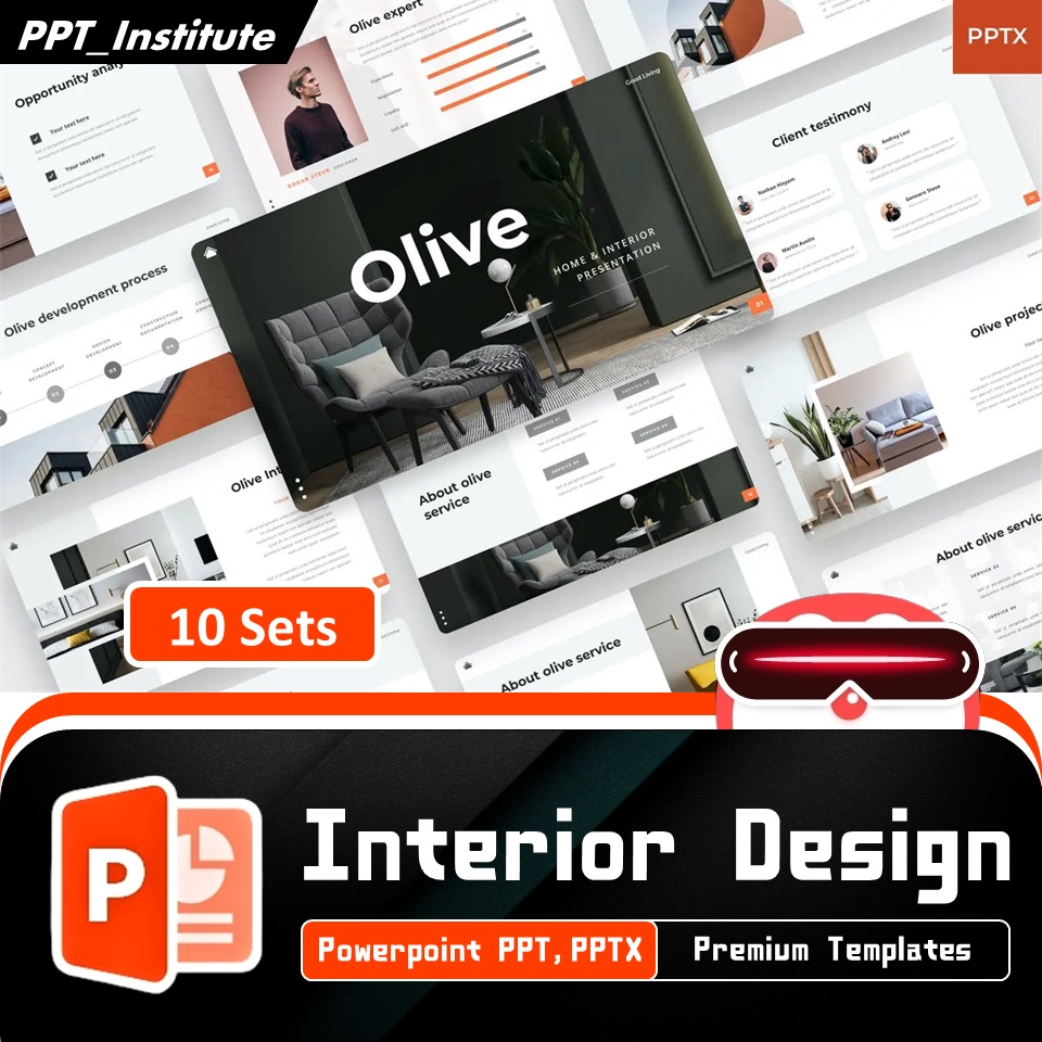 🔥 Powerpoint Template - 10 Sets Interior Design 🔥 Premium PowerPoint ...