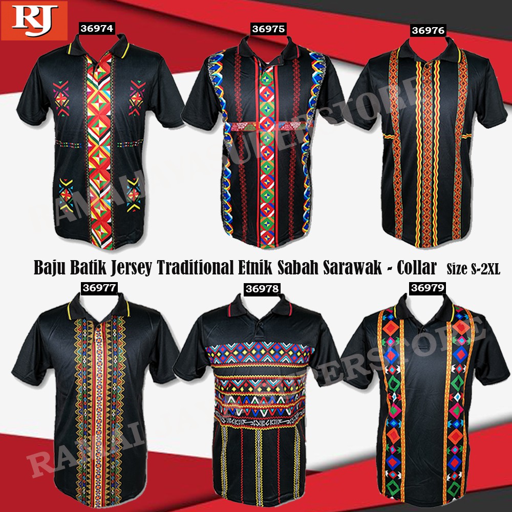 🔥HOT🔥Ready Stock!! Baju Batik Jersey Traditional Etnik Sabah Sarawak ...